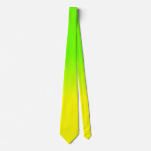 Neon Green and Neon Yellow Ombré  Shade Colour Fa Tie