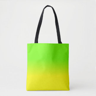 Neon Green and Neon Yellow Ombré  Shade Colour Fad Tote Bag