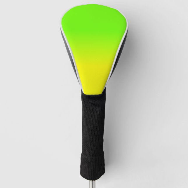 Neon Green and Neon Yellow Ombré  Shade Colour Golf Head Cover (Front)