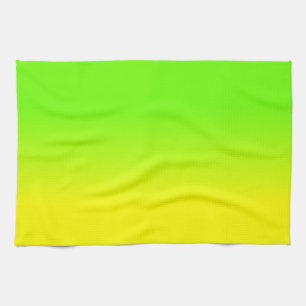 Neon Green and Neon Yellow Ombré  Shade Colour Kitchen Towel