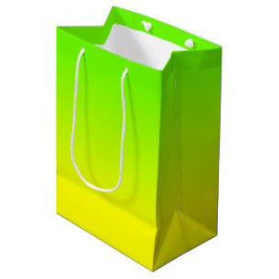 Neon Green and Neon Yellow Ombré  Shade Colour Medium Gift Bag