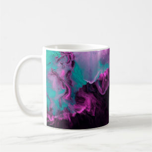 Neon green and purple creative painting, abstract  coffee mug