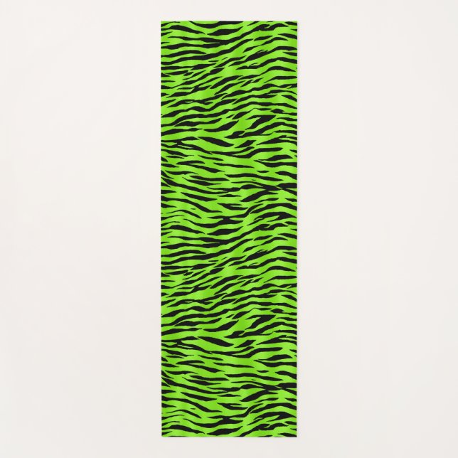 Neon Green animal skin pattern Animalia Yoga Mat (Front)
