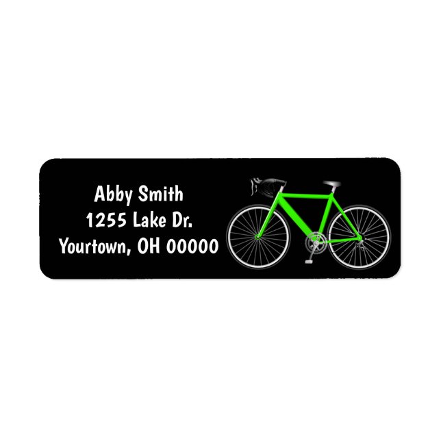 Neon Green Bike On Black Label (Front)