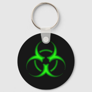 Neon Green Biohazard Keychain