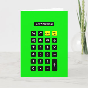 Neon Green Birthday Calculator   Card