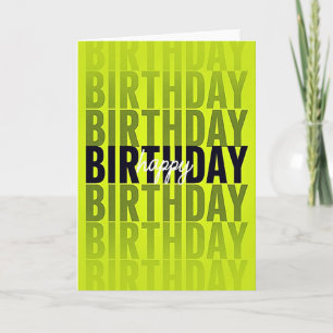 Neon Green Birthday Card