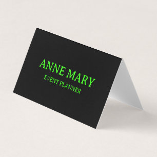 Neon Green Black Custom Colour Wedding Trendy Cool Business Card
