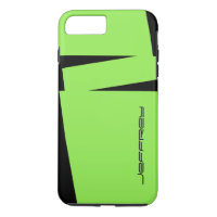 Neon Green & Black Triple Stripe, Personalize Name