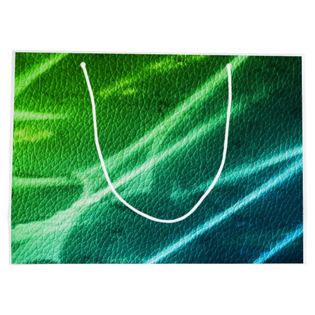 NEON green blue modern stripes streaks of colour Large Gift Bag (Back)