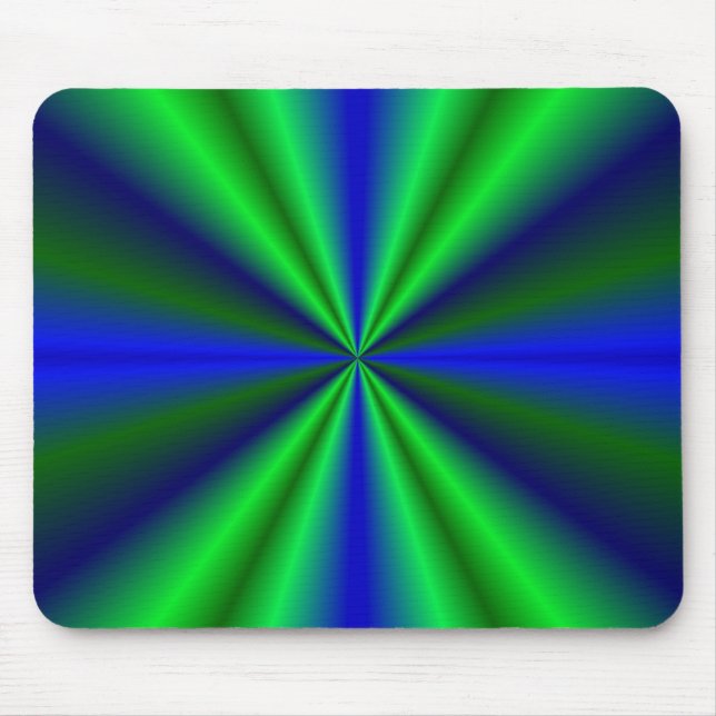 Neon Green Blue Rainbow Mouse Pad (Front)