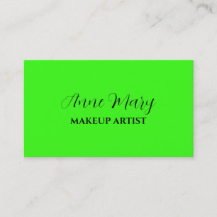Neon Green Bright Colorful Makeup Artist Salon Business Card