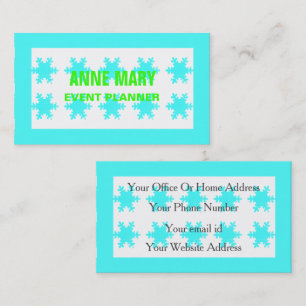 Neon Green Bright Colorful Snowflakes Pattern Cool Business Card