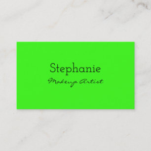 Neon Green Bright Colourful Makeup Artist Salon Sp Business Card