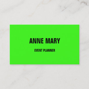 Neon Green Bright Colourful Wedding Event  2025 Business Card