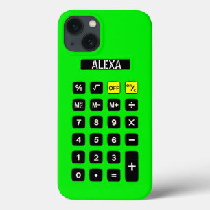 Neon Green Calculator with Keypad     iPhone 13 Case