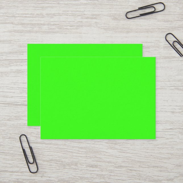 Neon Green Carte de visite puissant (Devant/Arrière en situation)