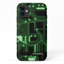 Neon Green Circuit Board | Personalized Phone Case