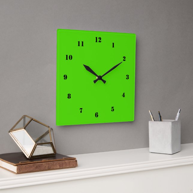 Neon Green Clock Custom Colour Your Own Design (Office)