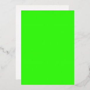 Neon Green Custom Foil Invitation