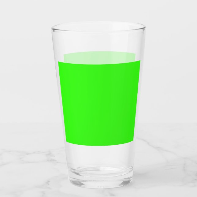Neon Green Custom Pint Glass Cup (Front)