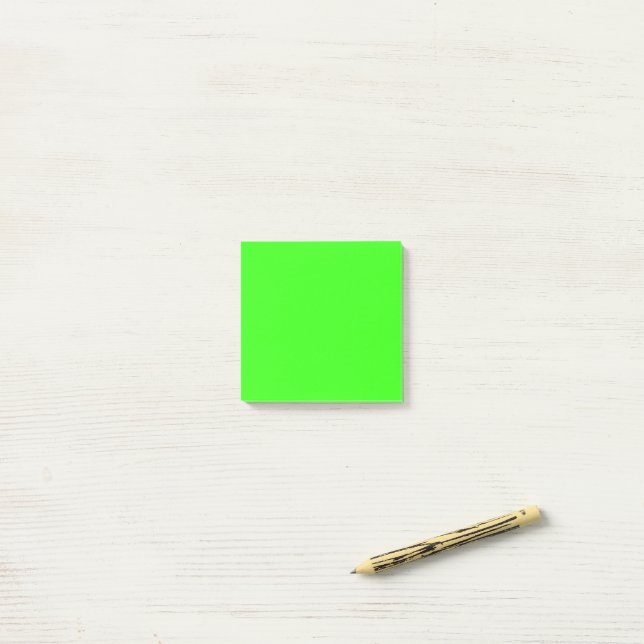 Neon Green Custom Sticky Post-It Notes (On Desk)
