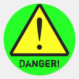 Neon Green Customizable Warning Symbol Sticker