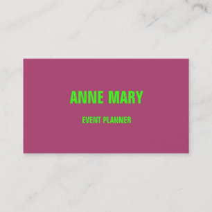 Neon Green Dark Pink Custom Colour Bright Colourfu Business Card