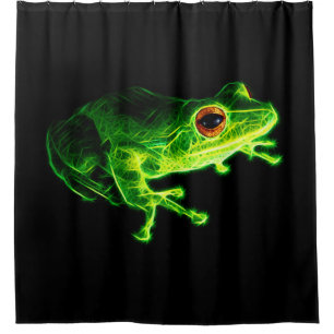 Neon Green Electric Tree Frog - Glowing Animal Des
