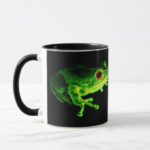 Neon Green Electric Tree Frog - Glowing Animal Des Mug