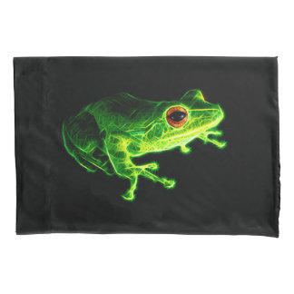 Neon Green Electric Tree Frog - Glowing Animal Des Pillowcase
