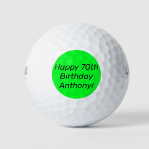 Neon Green Elegant 70th Birthday Colour Dad Bright Golf Balls