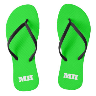 Neon Green Elegant Minimalist Colour Plain Bright Flip Flops
