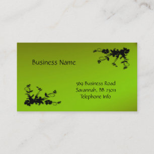 Neon Green et Black Elegant Carte de visite