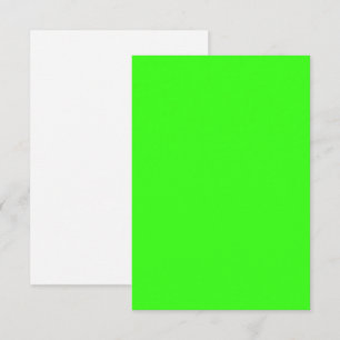 Neon Green Flat Thank You Card – Customizable