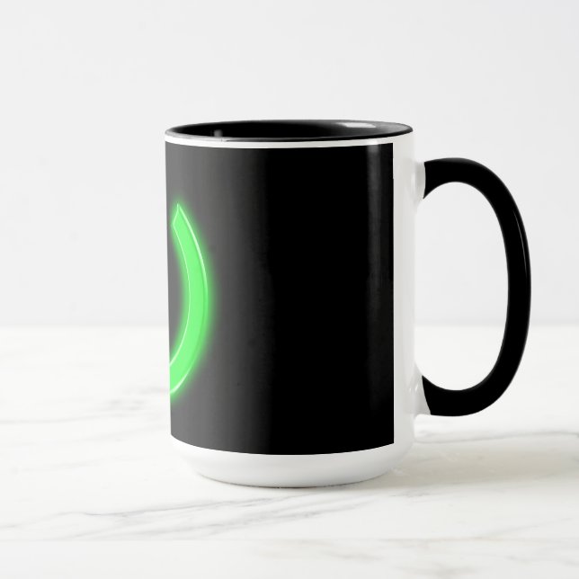 Neon Green Flourescent Power Button Mug (Right)