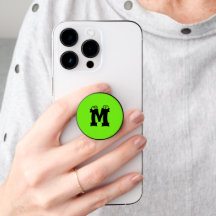 Neon Green Funny Letters Text PopSocket