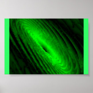 Neon Green Galaxy Poster