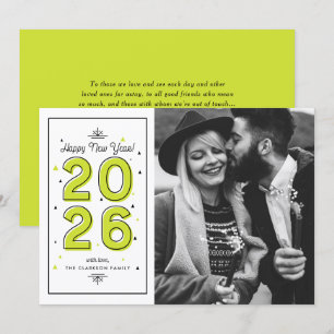 Neon Green Geometric Typography 2025 New Year Holiday Card