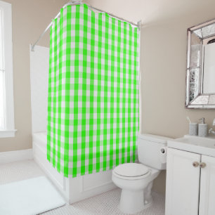 Neon Green Gingham Pattern by Shirley Taylor