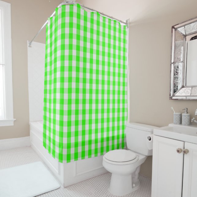 Neon Green Gingham Pattern by Shirley Taylor (In Situ)