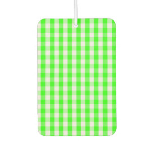 Neon Green Gingham Pattern by Shirley Taylor Air Freshener