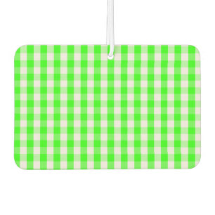 Neon Green Gingham Pattern by Shirley Taylor Air Freshener