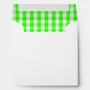 Neon Green Gingham Pattern by Shirley Taylor Envelopes