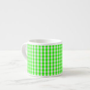 Neon Green Gingham Pattern by Shirley Taylor Espresso Cup