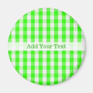 Neon Green Gingham Pattern by Shirley Taylor Magnet