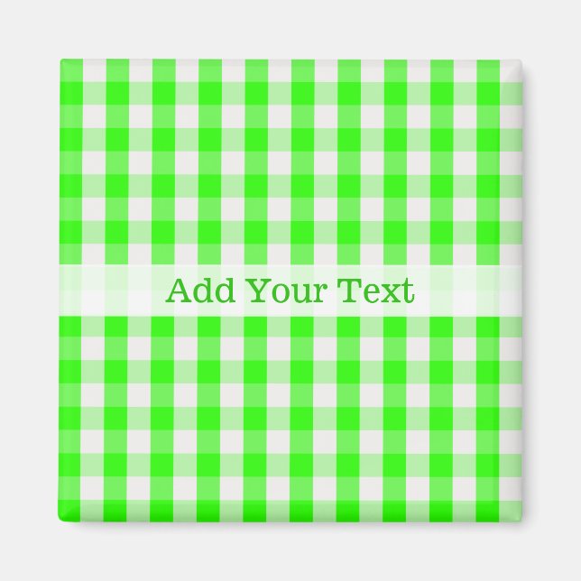 Neon Green Gingham Pattern by Shirley Taylor Magnet (Front)