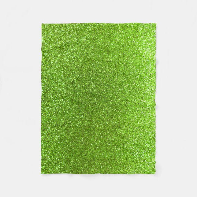 Neon green glitter fleece blanket (Front)