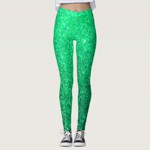 Neon Green Glitter Sparkly Colourful Bright Girly Leggings