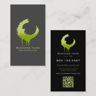 Neon Green Gradient Splash • Custom Editable Business Card